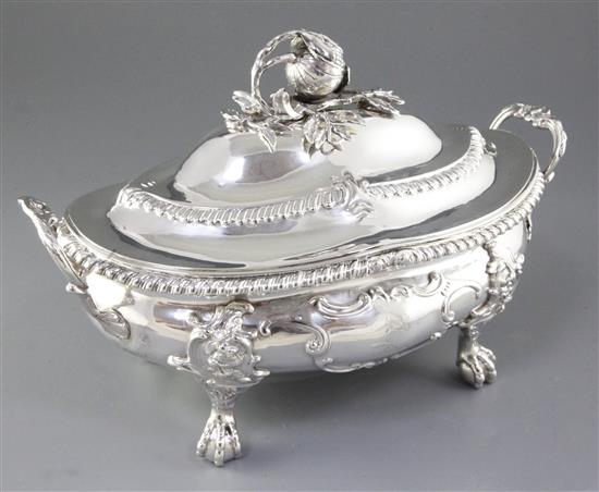 An early Victorian Irish silver soup tureen and cover,